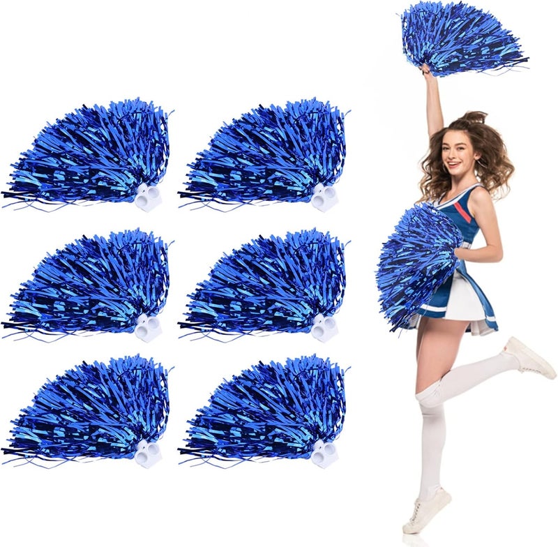woobles Cheerleading Poms, Lightweight Cheerleader Pom Poms for Night Cheer Sports Party Dance(Blue) - Image 1